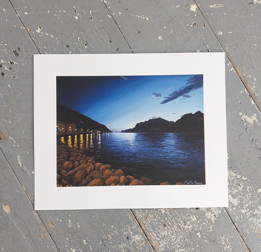 Art print of Lake Garda in Italy painted by artist Martin Thomas