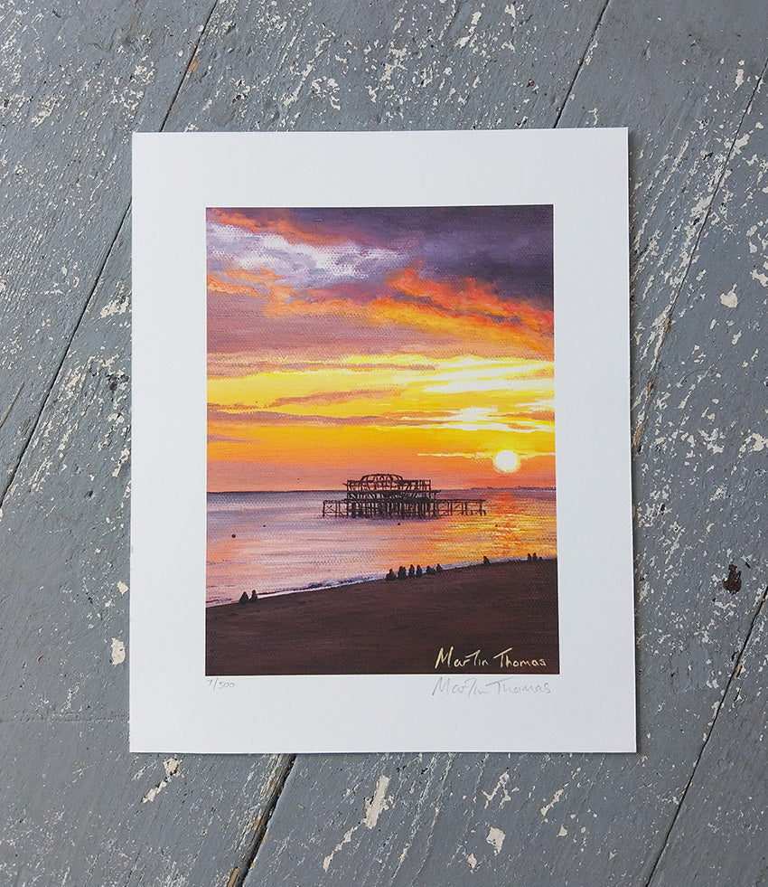 West Pier at Sunset print