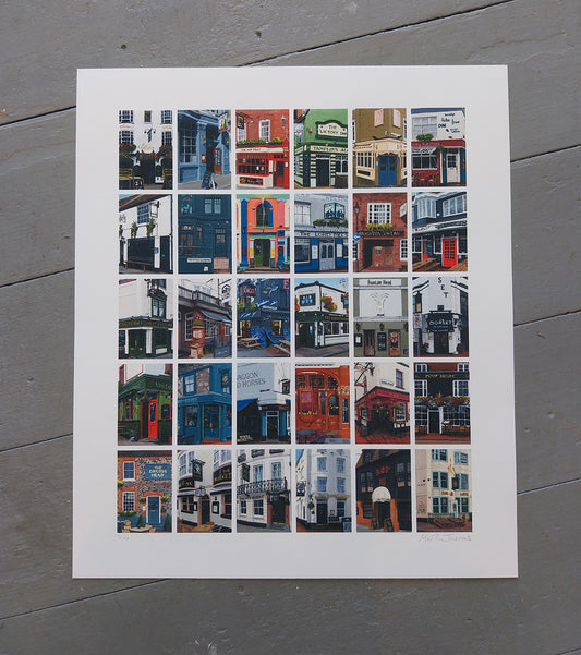 A Painted Pub Crawl - Brighton Route Two Print