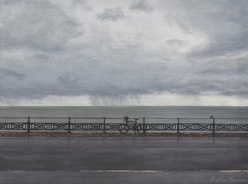 Painting of a gloomy day on Hove seafront by Martin Thomas